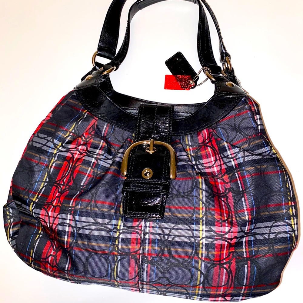 Coach Hobo Purse in Plaid